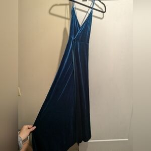 Vintage Blue Velvet Dress
